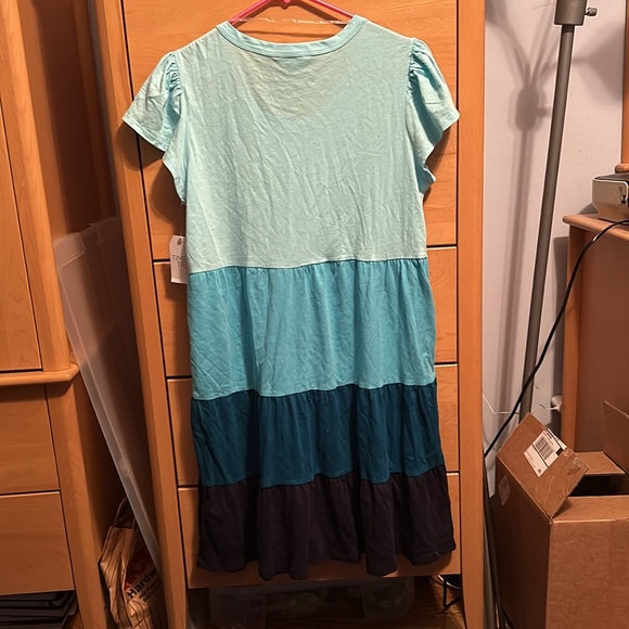 Blue Ombré tiered knee length dress (bundlepalooza add on to any bundle for $3) - Picture 5 of 6